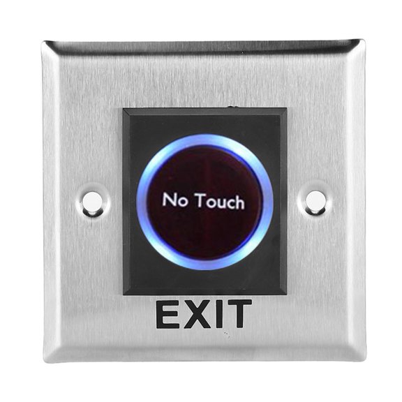 Nieyigj Infrared Sensor Switch Contactless No Touch Door Exit Button with Backlight for Access Control System, Silver
