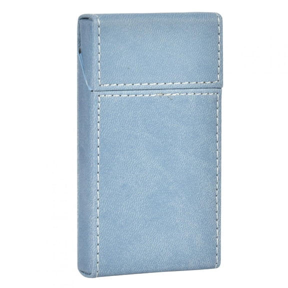 Nieyigj Innovative Portable Women Cigarette Storage Box Protection Case Container for 20pcs Cigarettes, PU Leather Slim Pocket Holder, Light Blue, Compact Size 4.3 inches / 10.8 cm, 1.4 oz / 39 g