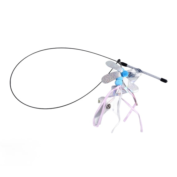 Nieyigj Interactive Cat Teaser Wand Flexible Wire Handle Toys with Vivid Bait for Cat Kitten Dragonfly Design, Promotes Healthy Exercise and Hunting Instincts, 12.60 inches / 32.00 cm