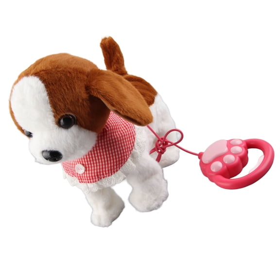 Nieyigj Interactive Electronic Plush Puppy Dog Toy, Walking and Barking Robotic Pet with Remote Control Leash, Dancing Singing Nodding Tail-Wagging Animal Companion for Kids Toddlers (Brown)