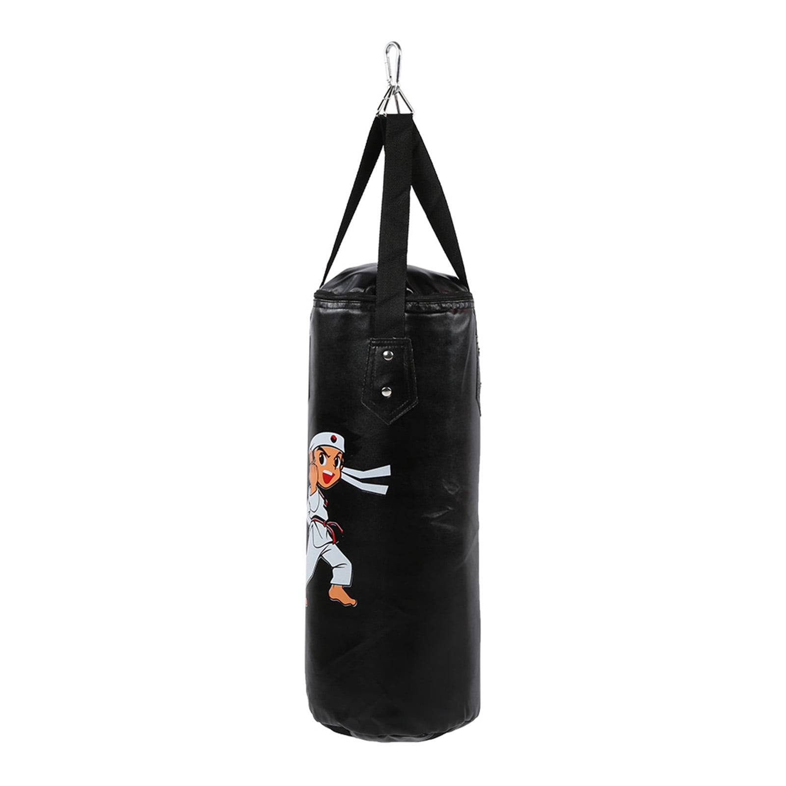 Nieyigj Kids Boxing Sandbag Hanging Hollow Training Equipment Set 23.62 inches / 60 cm for Muay Thai MMA Kickboxing Unfilled Heavy Bag with Ceiling Mount Chain Black