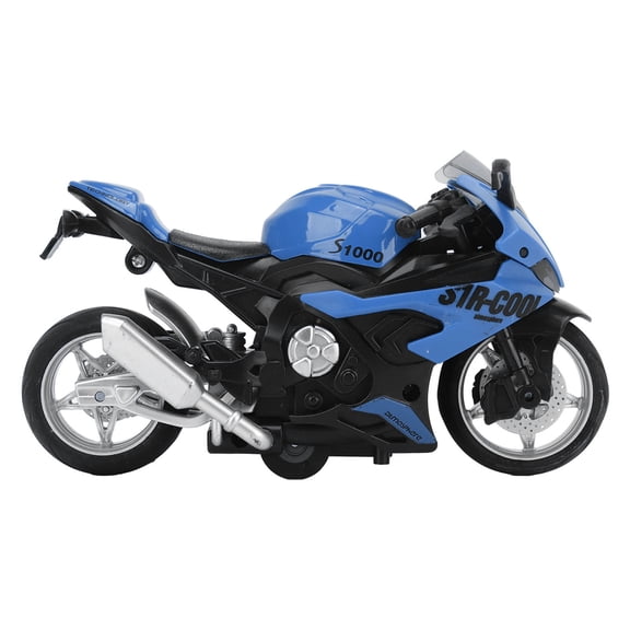 Nieyigj Kids Pull Back Motorcycle Toy with Sound and Light Effects High Simulation Alloy Motorcycle Display Model for Boys Girls Birthday Gift Blue 5.7 Inches / 14.5 cm