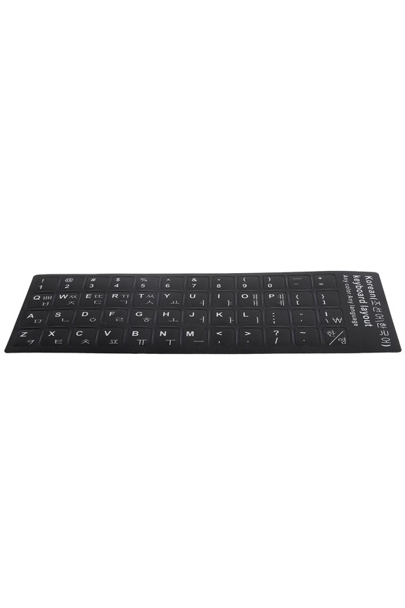 Korean Language Keyboard Sticker Waterproof Replacement Decals for 10-17 inch Laptop Notebook Desktop PC Computer Black Background Essential Computer Accessories Part