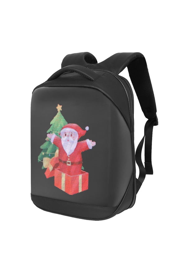 LED Backpack Smart Travel Bag for Men and Women, DIY Animation Creative Light Up Display, Outdoor Sports Daypack for Commuting, Riding, and College, Fits Power Bank, Black
