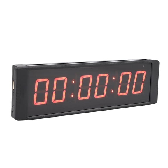 Nieyigj LED Race Timer 1.5 Inches / 3.8 cm 6 Digit Red Display Gym Countdown Clock with Stopwatch and Remote Control for Workout Fitness