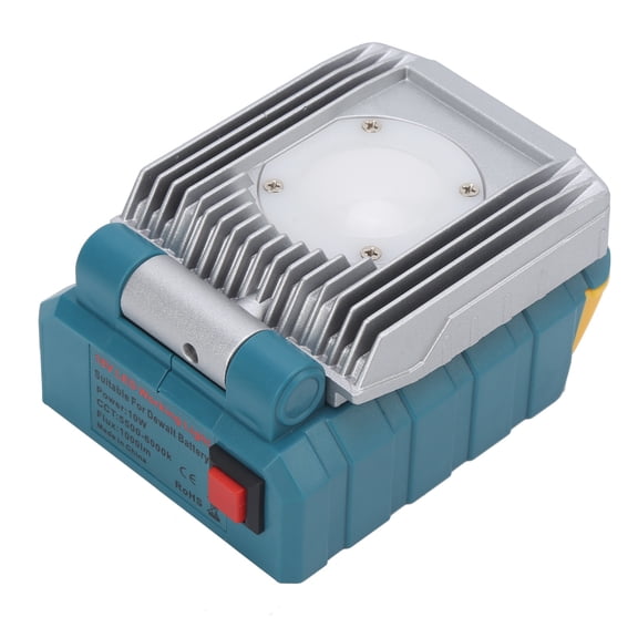 Nieyigj LED Tool Light Universal Lithium Battery Interface Work Lighting Lamp 1000LM 18V Gray Blue Adjustable Base Impact Resistant Portable Brightness Indoor Outdoor Hardware