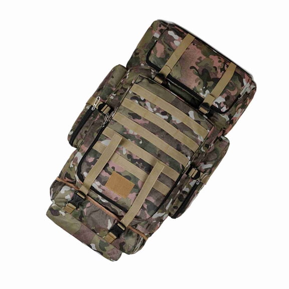 Nieyigj Large Capacity Hiking Backpack Outdoor Camping Rucksack Canvas Trekking Travel Bag (13.78 inches / 35 cm), Camo 3