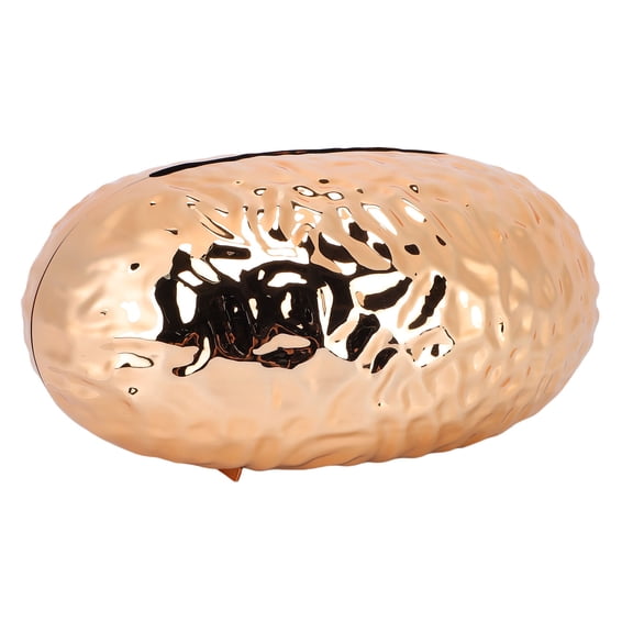 Nieyigj Large Gold Oval Tissue Holder with Non Slip Base, Luxury Shiny Plastic Tissue Box Cover for Bathroom, Bedroom, Living Room & Office Desk