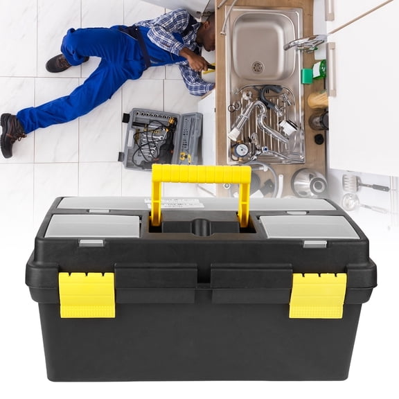 Nieyigj Large Medium Plastic Toolbox Lockable Removable Storage Box Tool Case with Ergonomic Handle for Hardware Organizer Heavy Duty