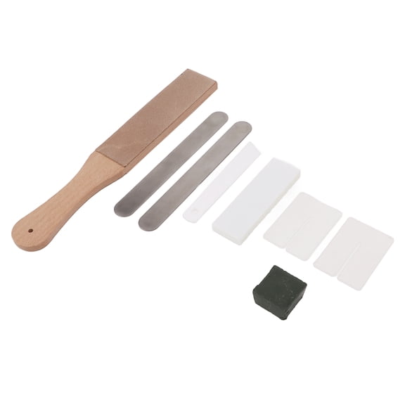 Nieyigj Leather Stropping Kit Complete Tools Double Sided Leather Paddle Honing Strop Set for DIY Leather Crafting, Polishing and Sharpening (11.02 inches / 28 cm)[cite: 1]