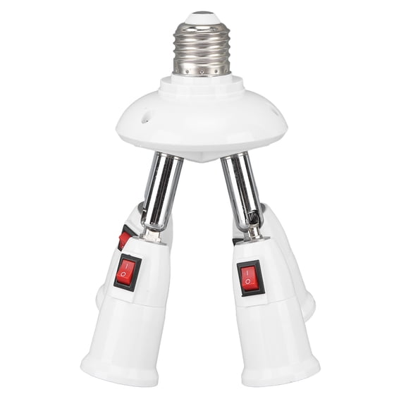 Nieyigj Light Splitter Socket 4-in-1 E26 E27 Bulb Splitter Adapter with Independent Switch, Heat Resistant 360 Degree Rotatable Extender Base for Home and Office Lighting, 85-265V White