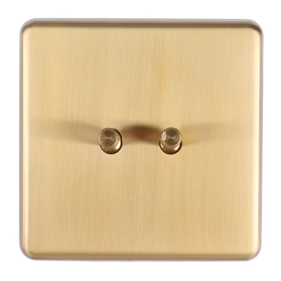 Nieyigj Light Toggle Switch Dual Control Golden Stainless Steel Panel 10A 220V 3.39 inches / 86 mm