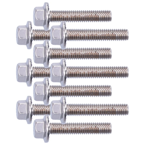 Nieyigj M5 Flanged Hex Head Bolts Stainless Steel 304 Outer Hex Screws Accessory for Machinery Industry Fasteners 10 Pack, Silver (M5 x 25mm / 0.98 inches) - Rust Resistant and High Holding Power