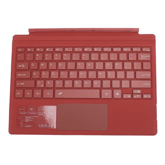 Nieyigj Magnetic Bluetooth Keyboard for Microsoft Surface Pro 3/4/5/6/7/7+, Colorful Backlit Multi-Touchpad Wireless Standard Keyboard, Red (13 inches / 33 cm)