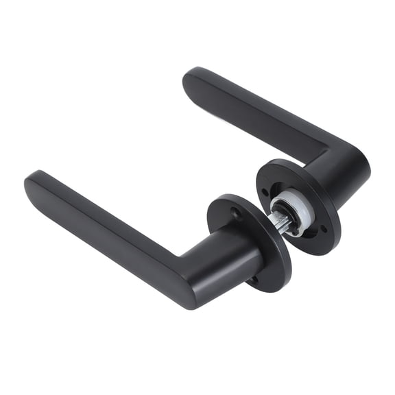 Nieyigj Matte Black Silent Door Handle Set Split Type Pure Copper Core Entry Locks for Indoor Bedroom (8.66 inches / 22 cm)