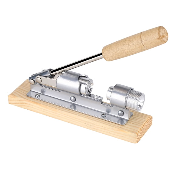 Nieyigj Mechanical Walnut Cracker Heavy Duty Metal Nut Opener Kitchen Tool with Desktop Wood Base & Handle, Adjustable Size for Pecans Hazelnuts, 8.27 in / 21 cm, Silver and Wood