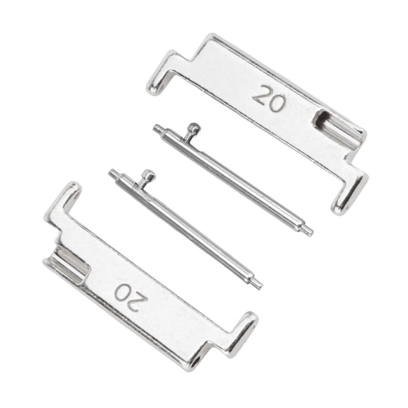 Nieyigj Metal Watch Band Adapter 20mm To 22mm Strap Connection Adapter with Spring Bars for Smartwatches (Silver)