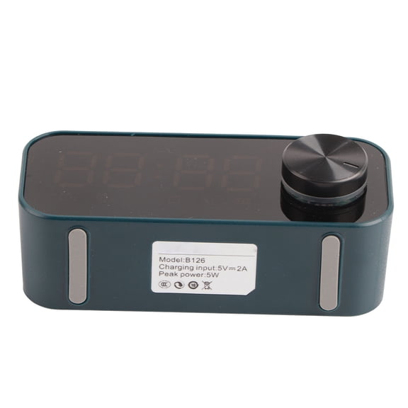 Nieyigj Mini Bluetooth Speaker Heavy Bass Dual Alarm Clock Portable Wireless Audio with LED Display, Blue (16 cm / 6.3 in)