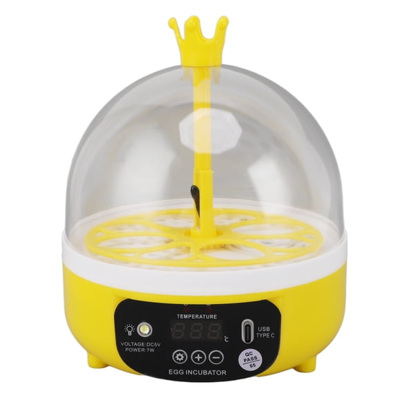 Nieyigj Mini Egg Incubator for Home Use 7W 4 Eggs Smart Poultry Hatching Machine with Automatic Temp Control 7.1x5.4 inches / 18x13.7 cm