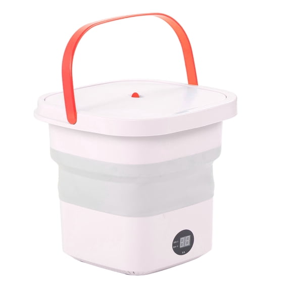 Nieyigj Mini Portable Bucket Washer 6L Foldable Automatic Washing Machine (1.58 Gallon / 6L) with LCD Panel Display for Dorms, RVs, and Travel