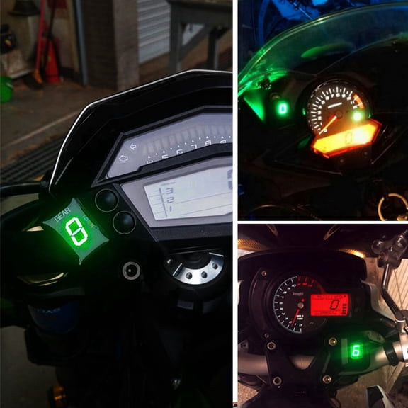 Nieyigj Motorcycle ECU Plug Mount 6 Speed Digital Gear Indicator Shift Lever Display Red LED Waterproof Universal Fitment (1.3 x 0.9 x 0.6 in / 33 x 24 x 15 mm)