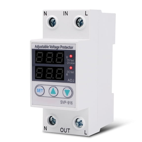Nieyigj Multifunctional Adjustable Voltage Protector Limit Current Circuit Breaker 220V 40A, 3.35 inches / 8.5 cm