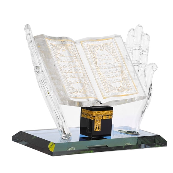 Nieyigj Muslim Crystal Decorative Model Islamic Building Handicrafts Souvenirs Car Decor Desktop Ornament Titanium Crystal Engraved Religious Decoration For Home Bedroom Foyer (4.92 inches / 12.5 cm)