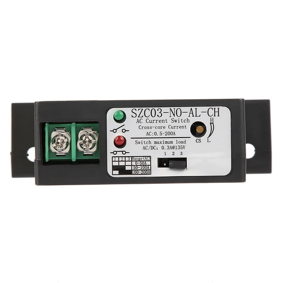 Nieyigj Normally Open Current Sensing Switch Adjustable AC 0.5-200A SZC03-No AL-CH Industrial Automation Control Equipment With LED Indicator Self-Powered 2.4x3.5x1.0 inches[cite: 1]