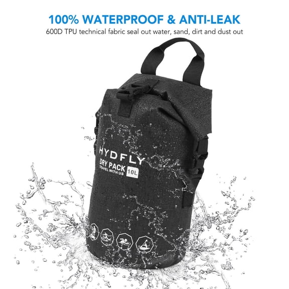 Nieyigj Outdoor Waterproof Dry Bag 10L Coated TPU Roll-Top Floating Backpack for River Trekking Drifting Swimming Water Sports with Shoulder Strap Orange (10 Liters)