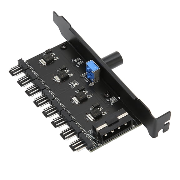 Nieyigj PC Fan Hub 8 Channels Knob Cooling Fan Speed Controller for CPU Chassis Hard Drive VGA PWM Fan PCI Bracket Plastic Metal Component IDE Interface Black 6.69 inches / 17.00 cm[cite: 1]