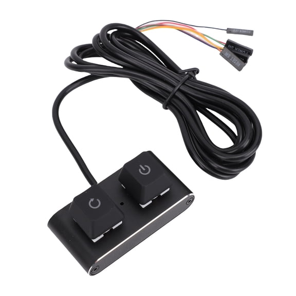 Nieyigj PC Power Button Desktop Switch Splitter ON Off Reset External Power Supply Button for Computer Motherboard with 6.56ft / 2m Cable RGB Light