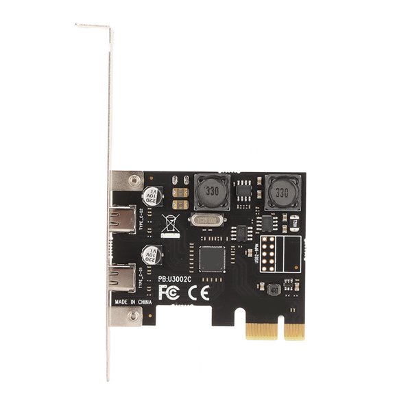 Nieyigj PCI E to Type C Expansion Card Super Speed 5Gbps 2 Ports Independent Intelligent Insurance PC Upgrade