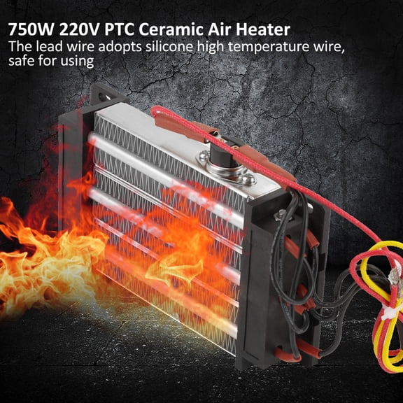 Nieyigj PTC Ceramic Air Heater Heating Element 750W 220V Electric Heater Replacement Parts for Home HVAC Systems, Temperature Controlled, 5.51 inches / 140 mm Silver
