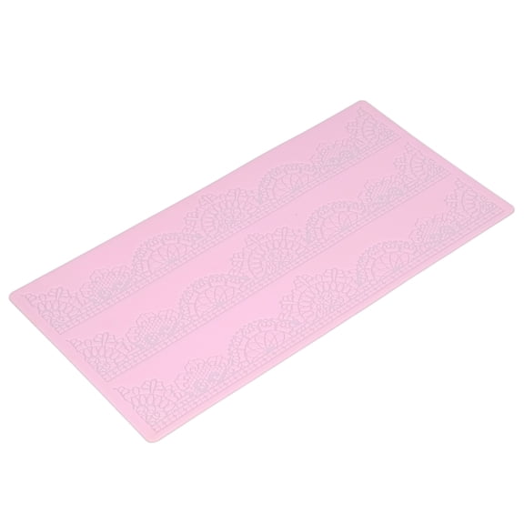 Nieyigj Pink Silicone Lace Fondant Cake Mold, DIY Chocolate Edge Decorating Baking Mould for Kitchen Dessert Shop, 15.6 x 7.8 in