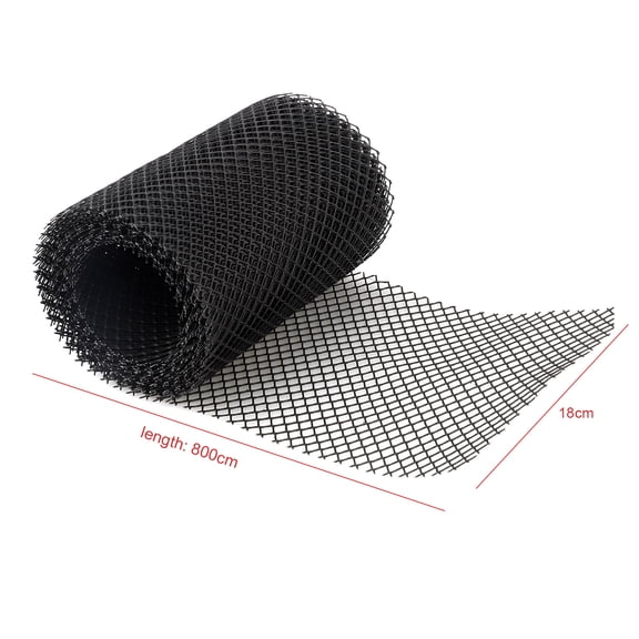 Nieyigj Plastic Gutter Guard Mesh Protector, 7.08 in x 314.96 in (18 cm x 800 cm), Adjustable Leaf Protection Cover Netting with 10 Clip Hooks, Black