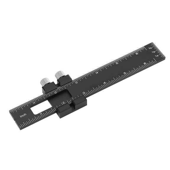 Nieyigj Premium Aluminum Alloy T Square Woodworking Ruler, 6 Inches Adjustable Slide Stop Scribing Marking Tool, High Precision Metric Inch Scale Carpenters Measurement Gauge Layout Tool