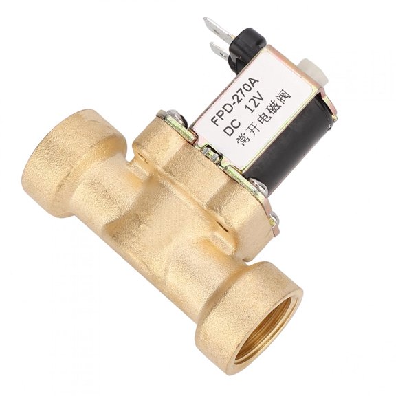 Nieyigj Premium G1/2 Inch Female Thread Normally Open Brass Solenoid Electromagnetic Valve (DC12V) for Water Control Systems, Durable Rust-Resistant Check Valve Replacement Part