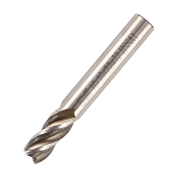 Nieyigj Premium HSS CNC Straight Shank 4-Flute End Mill Cutter Drill Bit for Metal Processing, 10mm (0.39 inches)