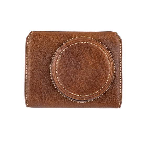 Nieyigj Premium PU Leather Digital Camera Case with Removable Shoulder Strap, Protective Storage Bag Compatible with Canon G7X Mark II / G7X Mark III, Portable Brown Pouch (4.72 in / 12 cm)