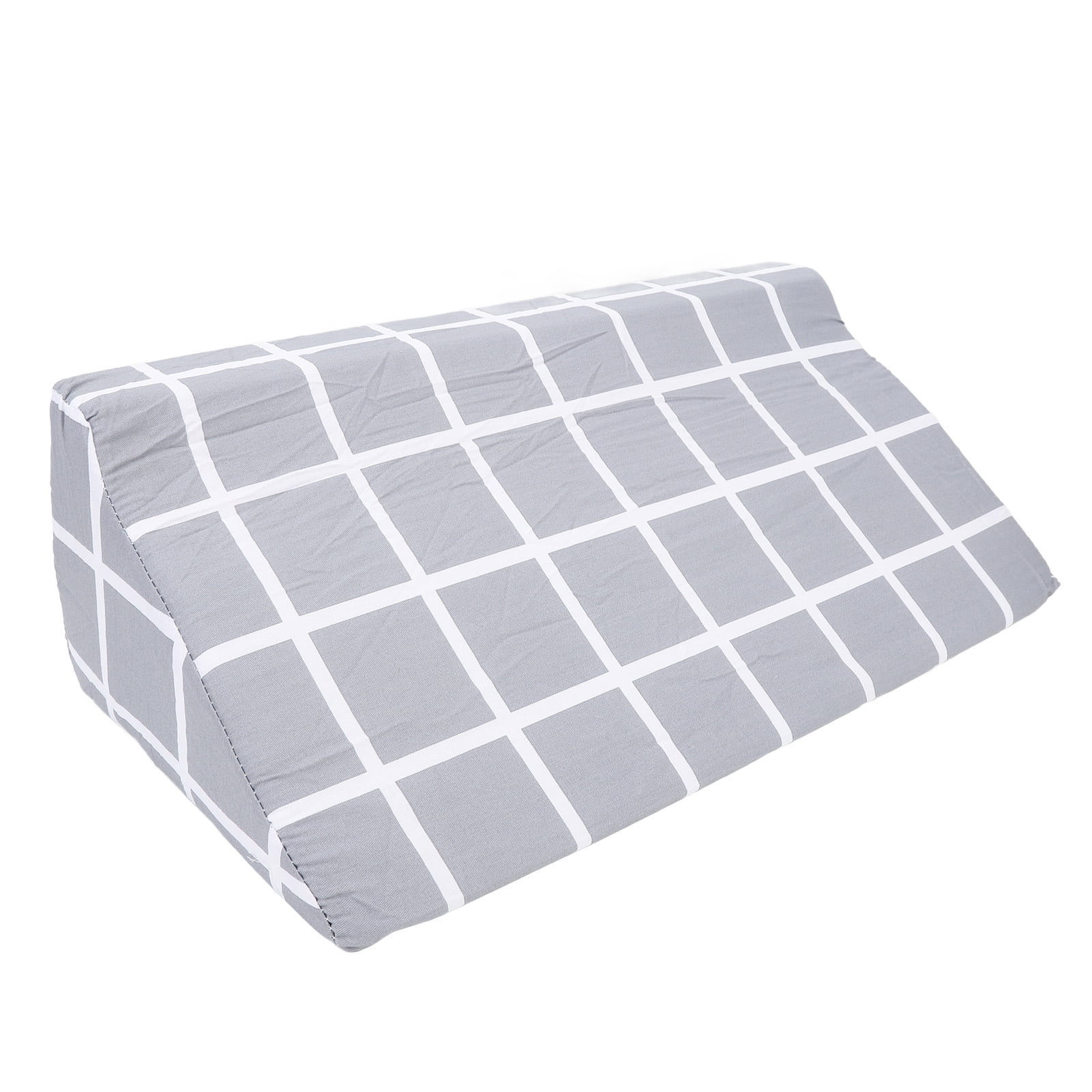 Nieyigj Premium Wedge Pillow Triangle Shaped Concealed Zipper High Density Foam Padding Wedges Body Positioner Support Cushion for Elder and Pregnant Women Bedridden Patients Grey Plaid 19.68 inches