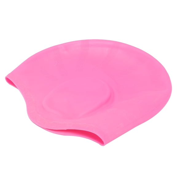 Nieyigj Pro Premium Silicone Swimming Cap with Ear Protection 3D Ergonomic Waterproof Bathing Hat for Adult Men and Women, Durable Pool Accessories, Pink (8.6 inches / 22 cm)