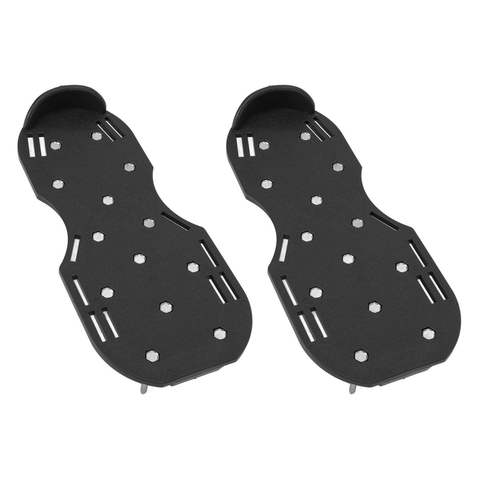 Nieyigj Professional Lawn Aerator Shoes with Zinc Alloy Buckles and 4 Adjustable Straps, Heavy Duty Spiked Soil Aerating Sandals for Yard Garden Patio, Black, 11.61 inches / 29.5 cm