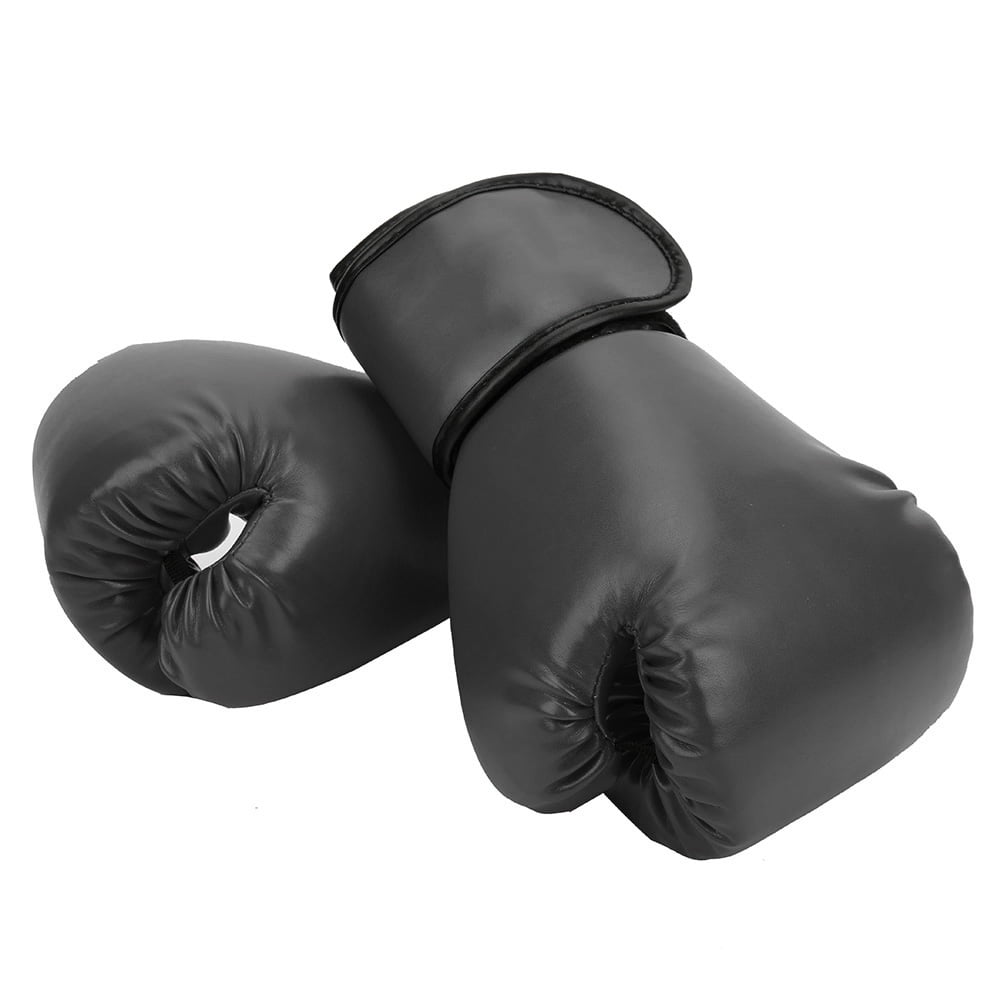 Nieyigj Professional PU Leather Boxing Gloves Breathable Sanda Sparring Sandbag Mitts Black (12.60 inches / 32 cm)
