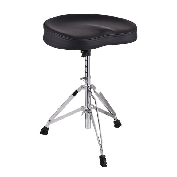 Nieyigj Professional Universal Drum Throne Seat Adjustable Padded Drum Stool Chair Combo Non-Slip Rotatable Heavy Duty Saddle Design with Maple Drumsticks for Adults Beginners 15.2x13.4" / 38.5x34cm