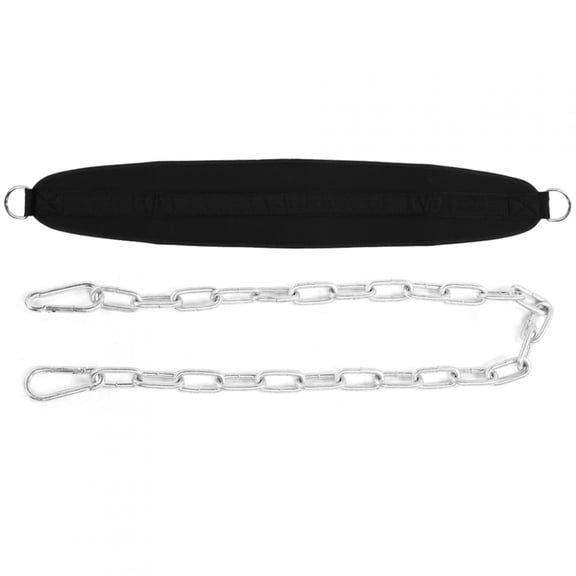 Nieyigj Professional Weight Lifting Dip Belt with Iron Chain for Gym Pull Ups Commercial Fitness Bodybuilding Equipment, Black, 41.3 in / 105 cm