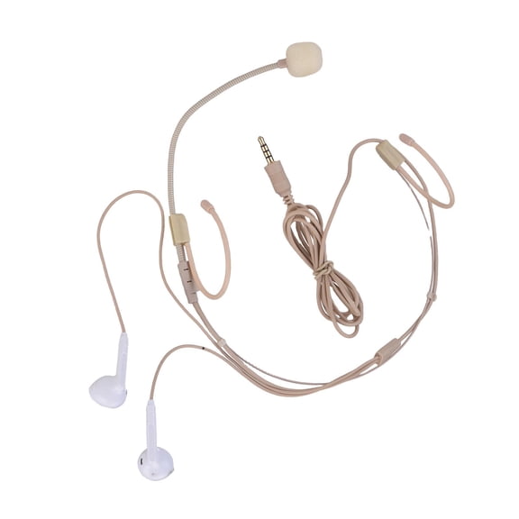 Nieyigj Professional Wired Headset Microphone Dual Ear Hook Condenser Mic with 3.5mm TRRS Plug for Podcasts Studio Recording Voice Amplifiers and Interviews