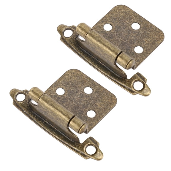 Nieyigj RV Cabinet Hinge 1/2in Overlay Self Closing Hardware for Boat Bathroom Kitchen, Antique Brass, 2 Pack (4.33 inches / 11 cm)