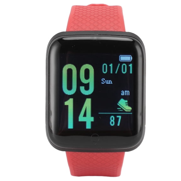 Nieyigj Red Smart Fitness Tracker Watch Sleep Monitor Calorie Counter IP65 Waterproof Message Reminder Activity Tracker for Men Women Health Wellness