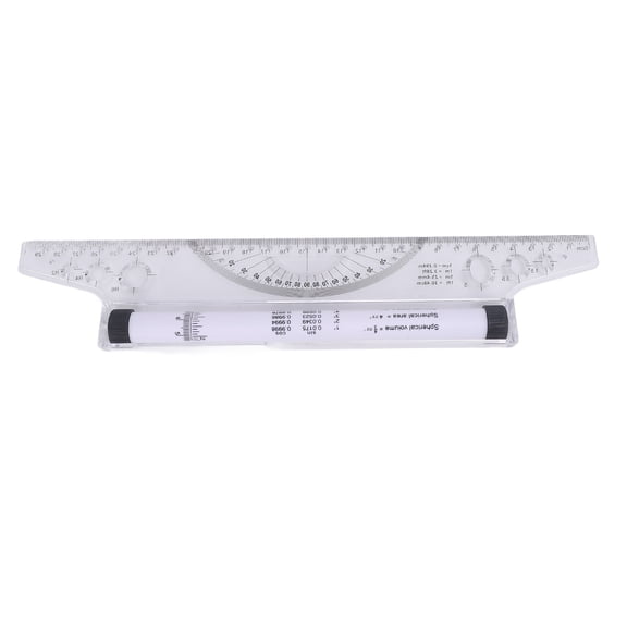 Nieyigj Rolling Ruler Parallel Line Arc Curve Drawing Measuring Roller Tool with Built-in Protractor, 11.8 inches / 30 cm