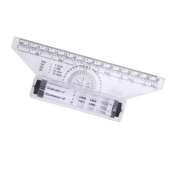 Nieyigj Rolling Ruler Parallel Line Arc Curve Drawing Measuring Roller Tool with Built-in Protractor, 5.9 inches / 15 cm